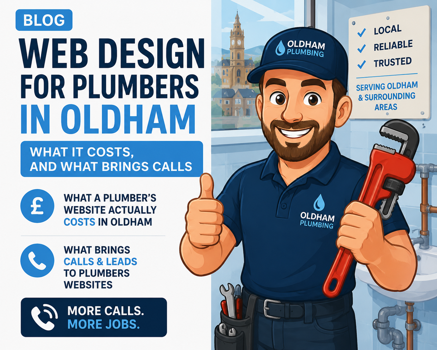 Plumber in Oldham taking a call from a website enquiry