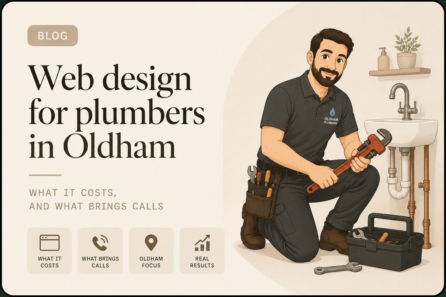 Plumber in Oldham taking a call from a website enquiry